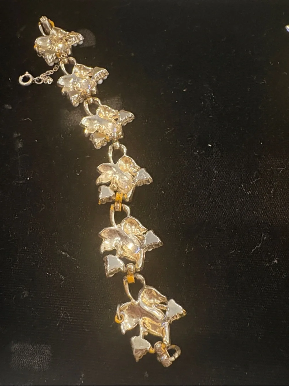 White Butterfly Pendant Necklace with Gold Accent - Picture 4 of 5